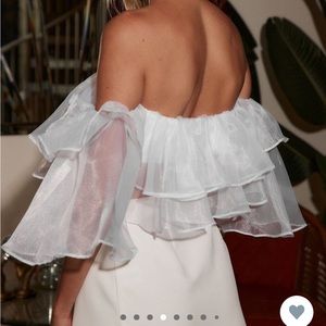 Never worn 12th tribe white organza ruffle top